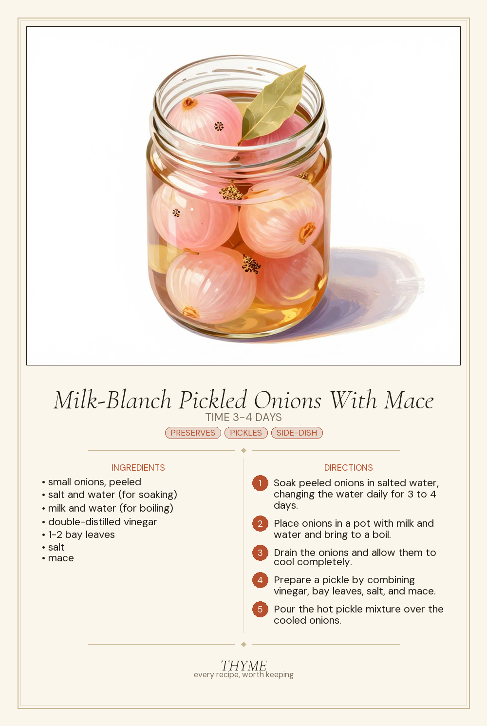 Milk-Blanch Pickled Onions With Mace