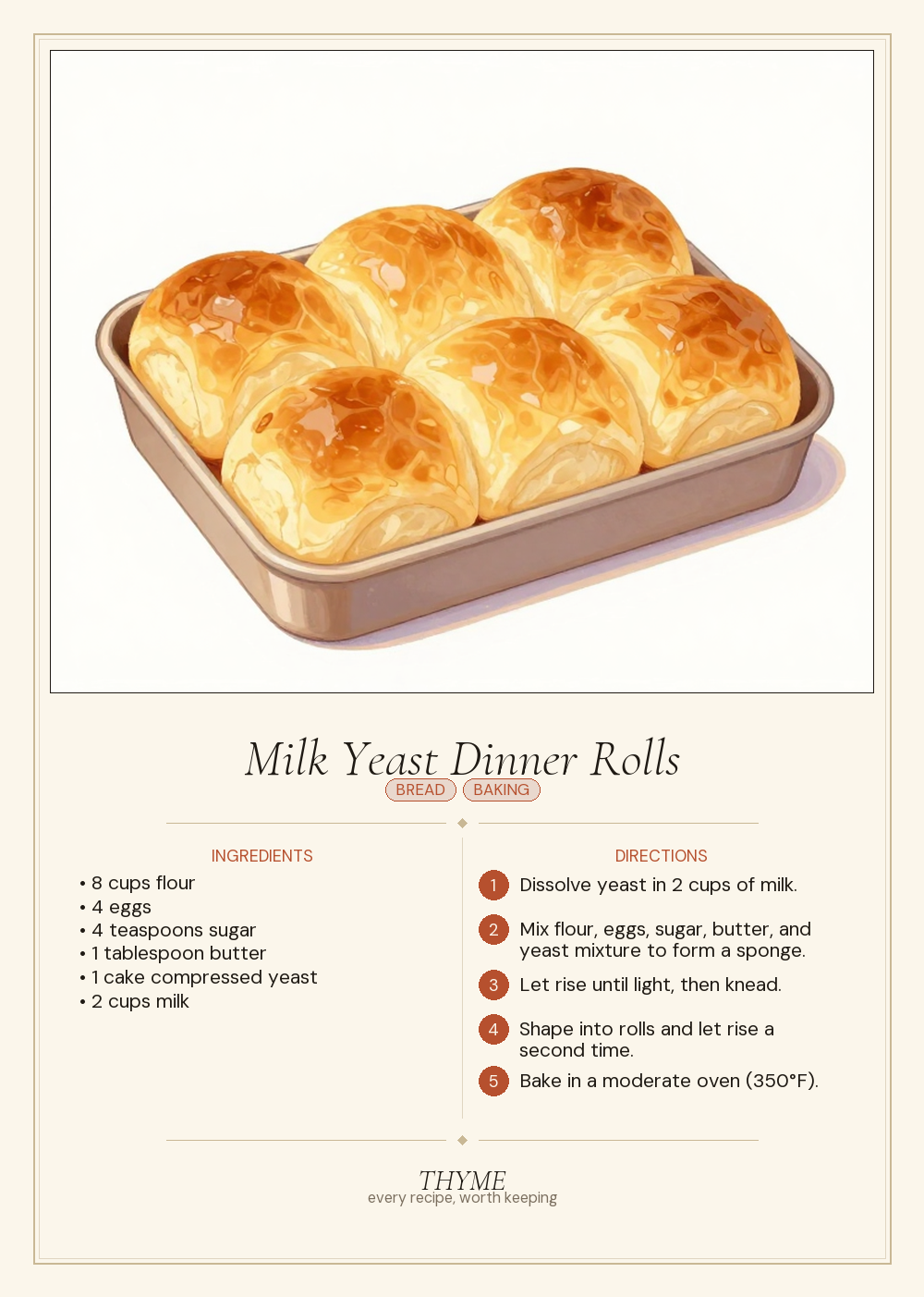 Milk Yeast Dinner Rolls