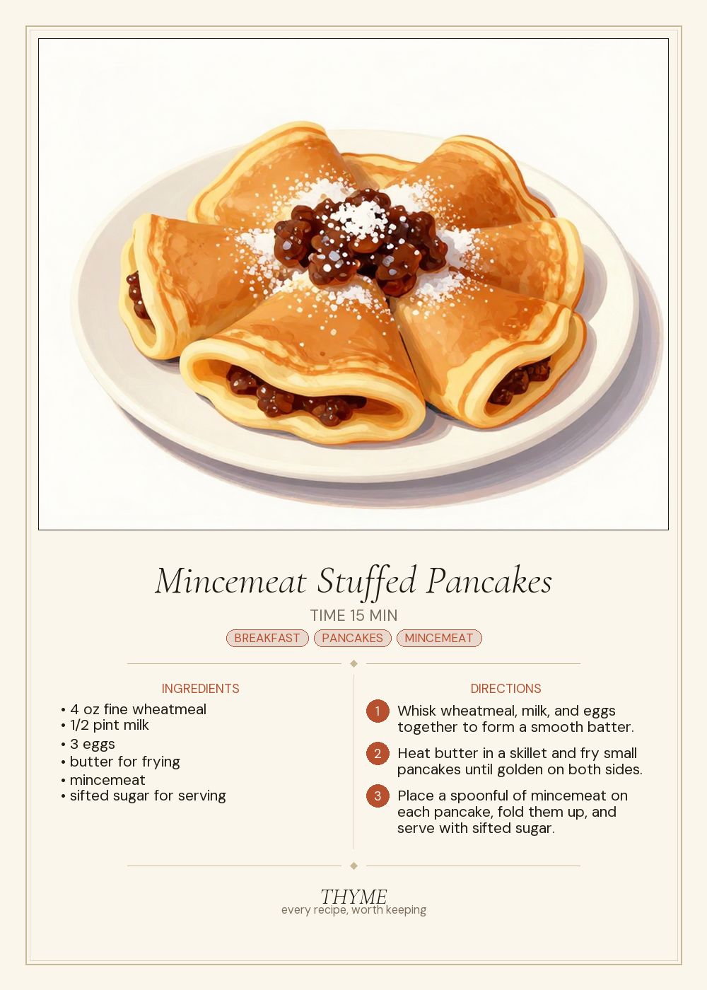 Mincemeat Stuffed Pancakes