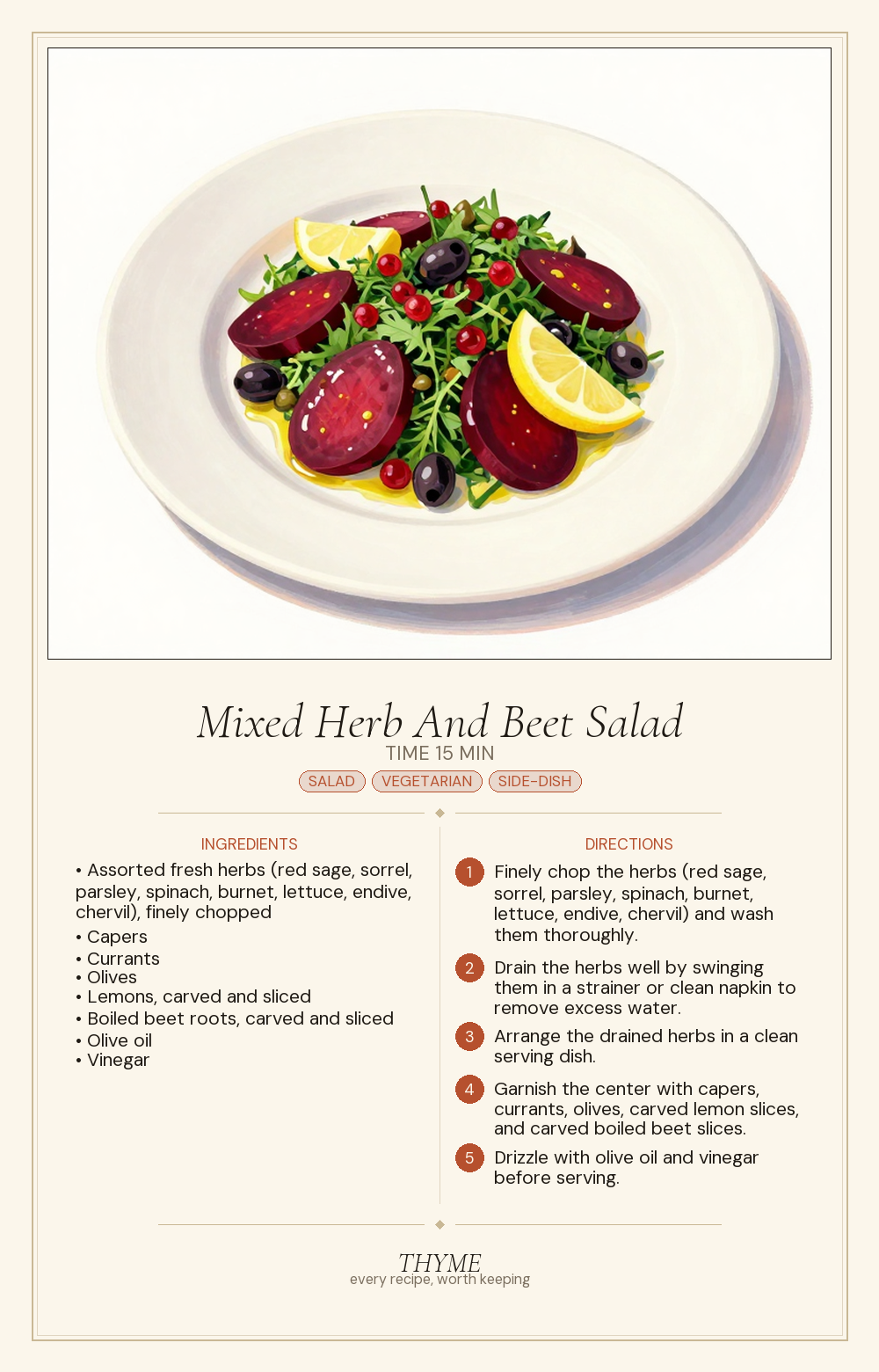Mixed Herb And Beet Salad
