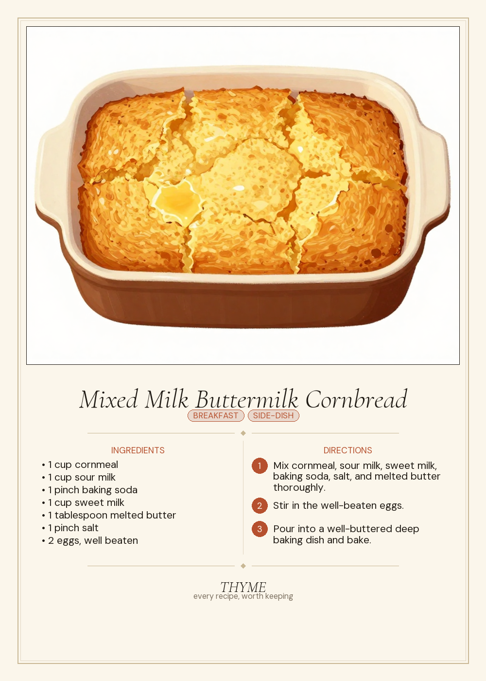 Mixed Milk Buttermilk Cornbread