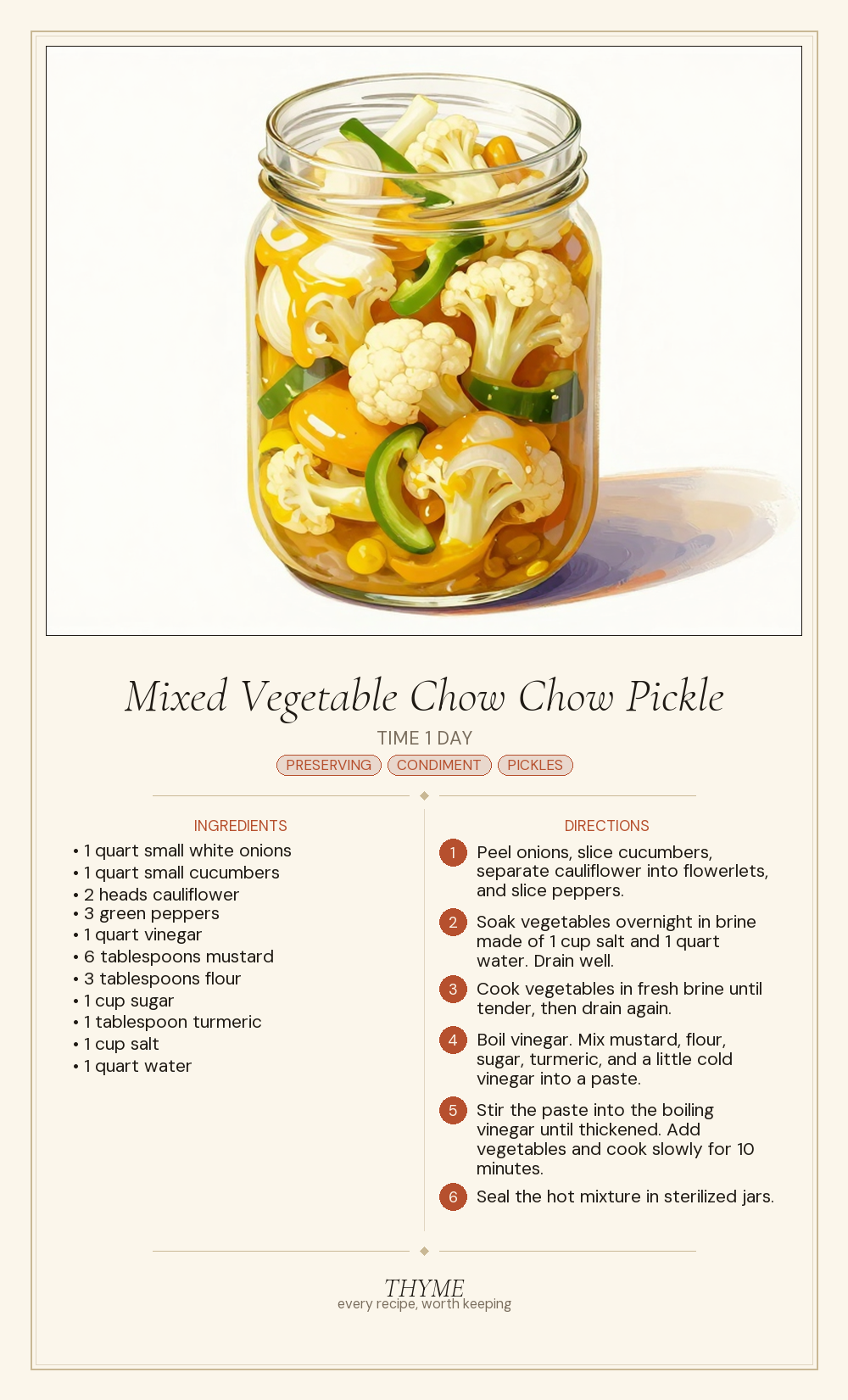 Mixed Vegetable Chow Chow Pickle