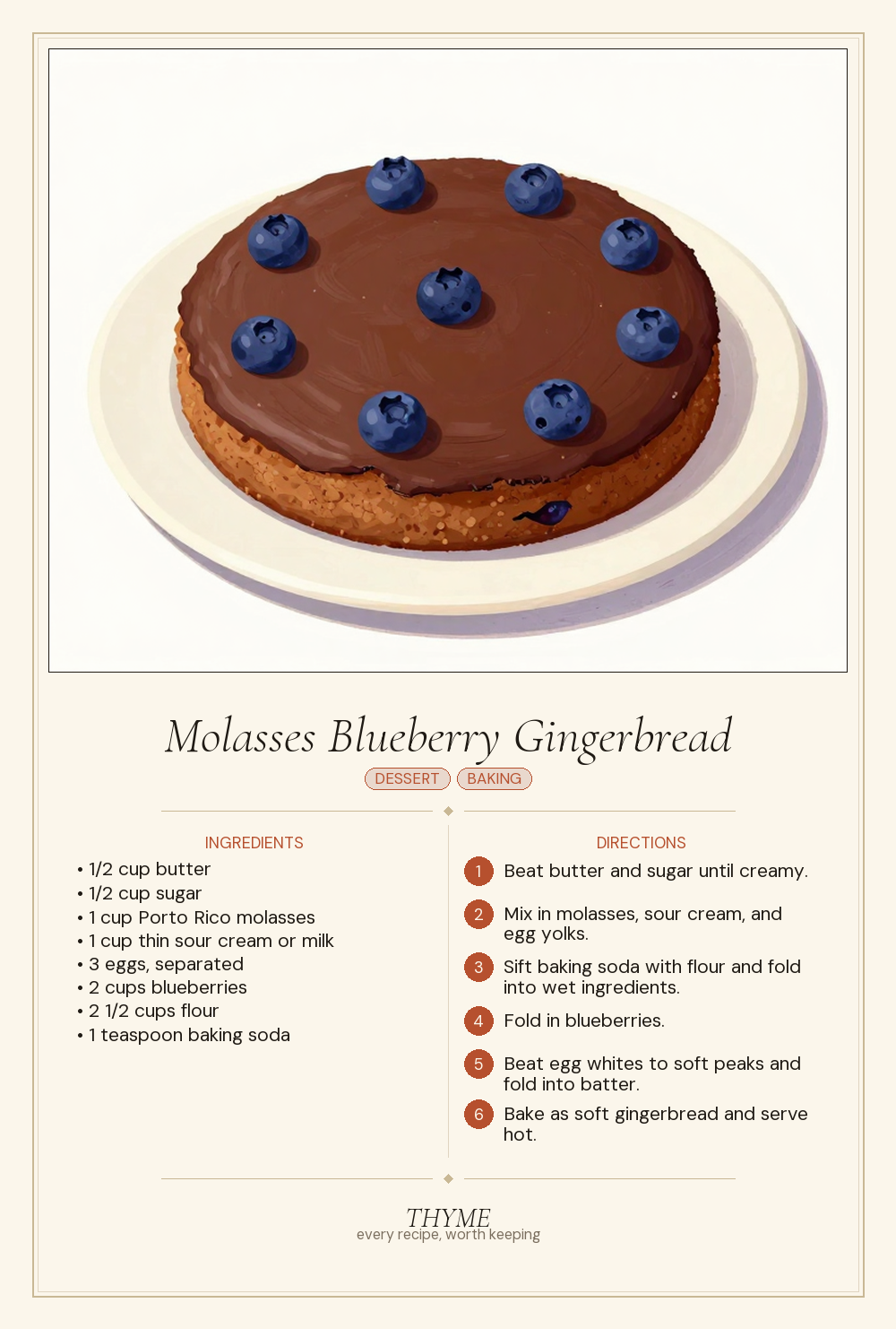 Molasses Blueberry Gingerbread
