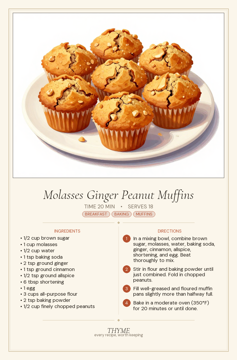 Molasses Ginger Peanut Muffins