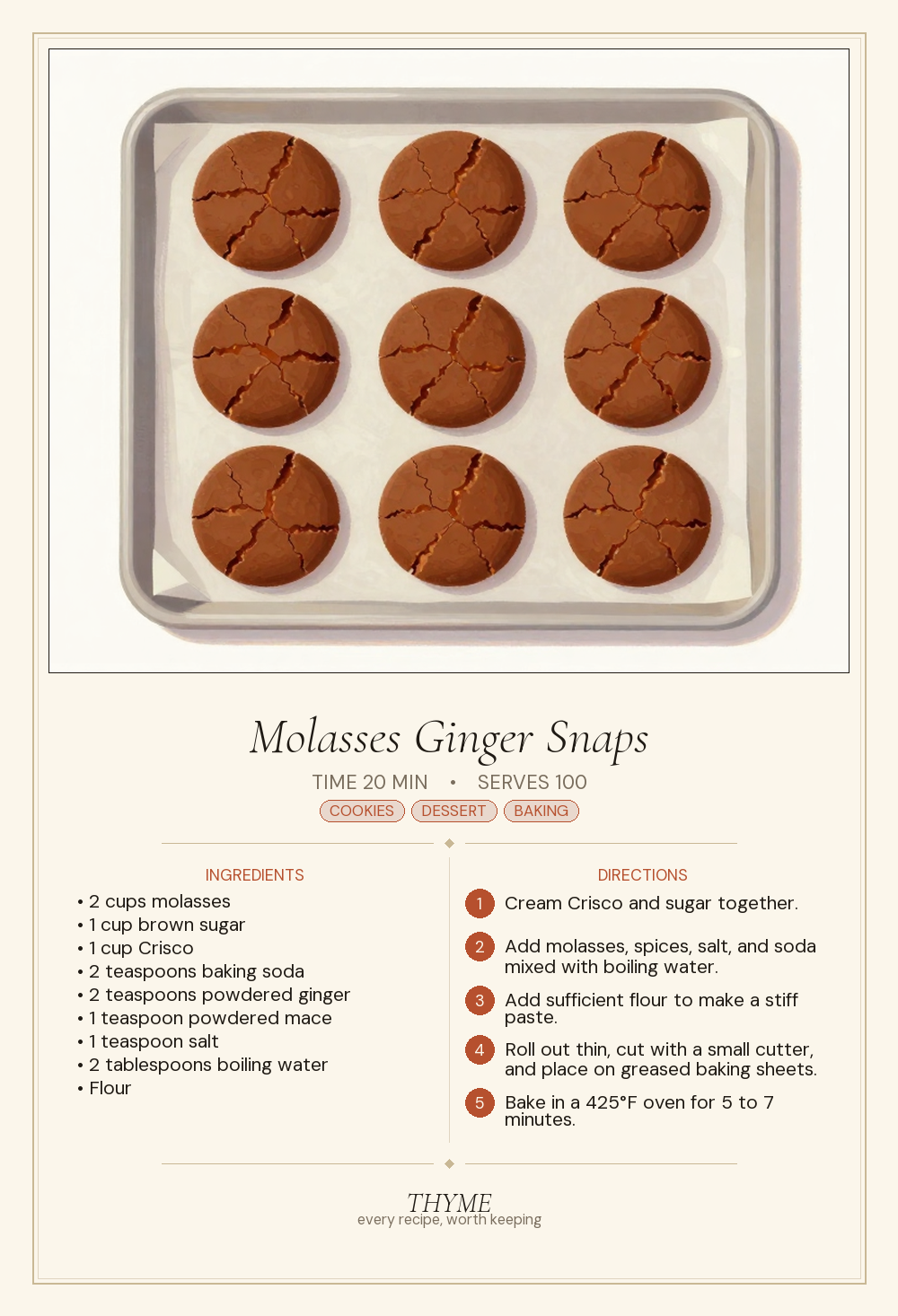 Molasses Ginger Snaps