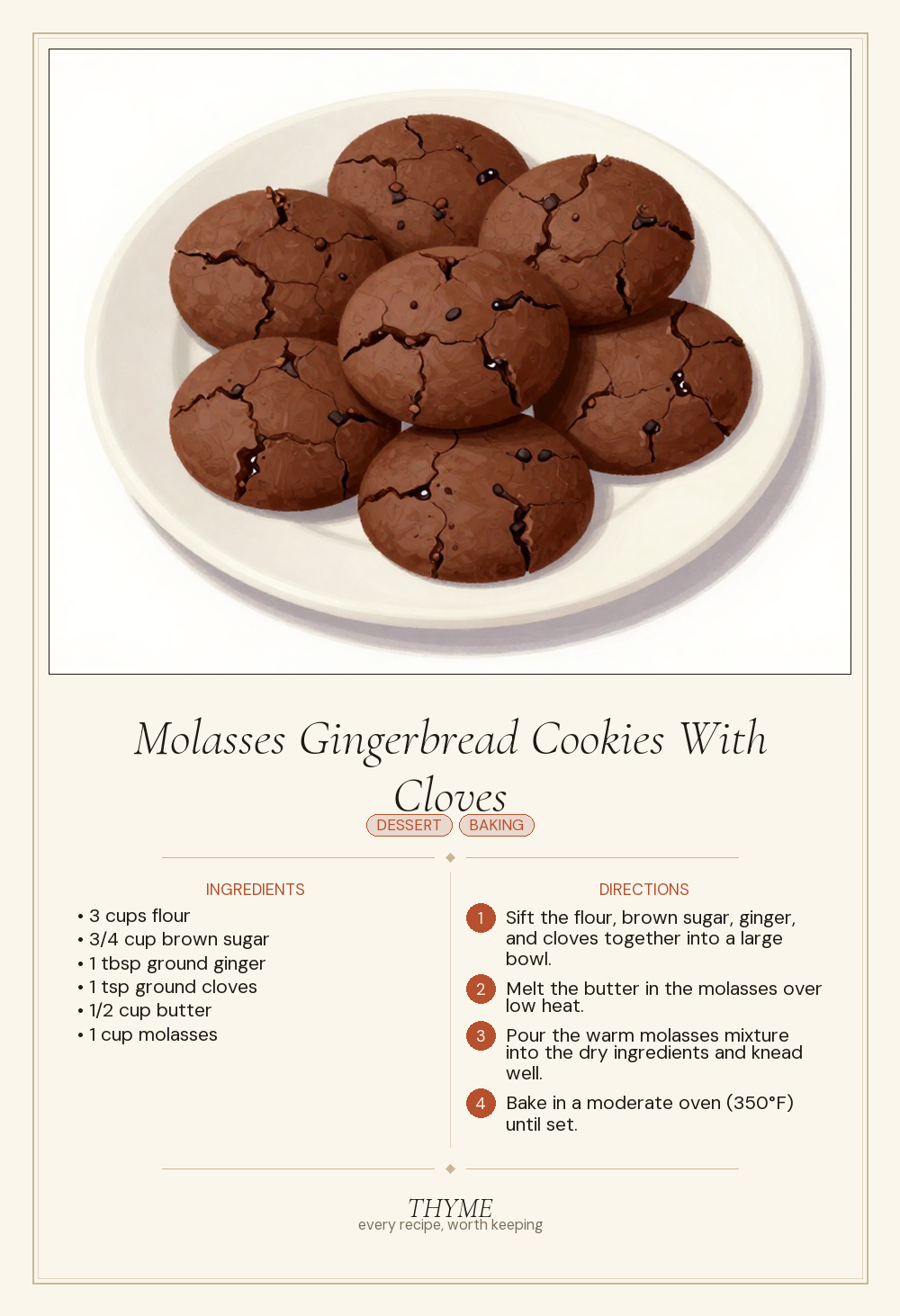 Molasses Gingerbread Cookies With Cloves