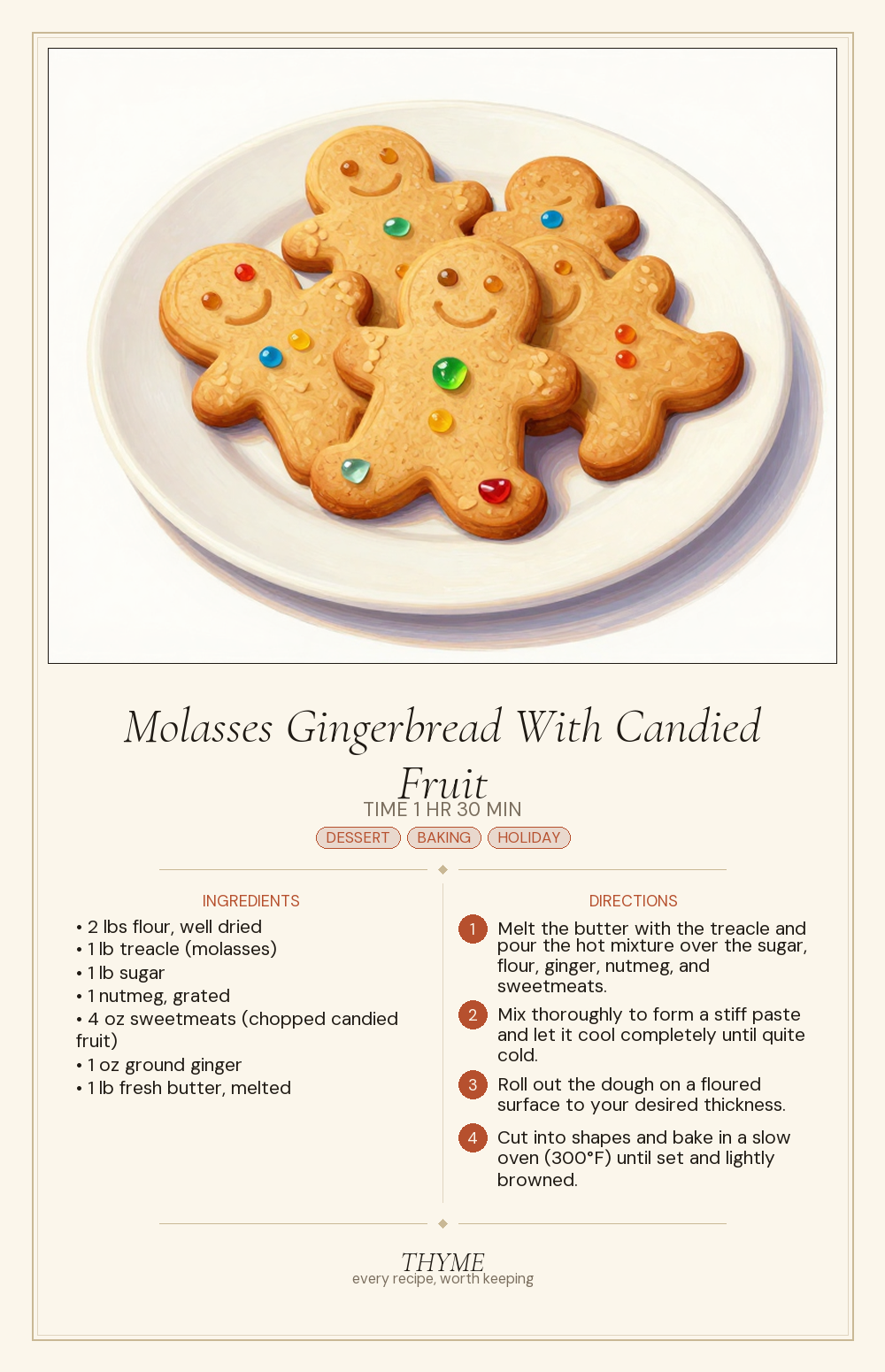 Molasses Gingerbread With Candied Fruit