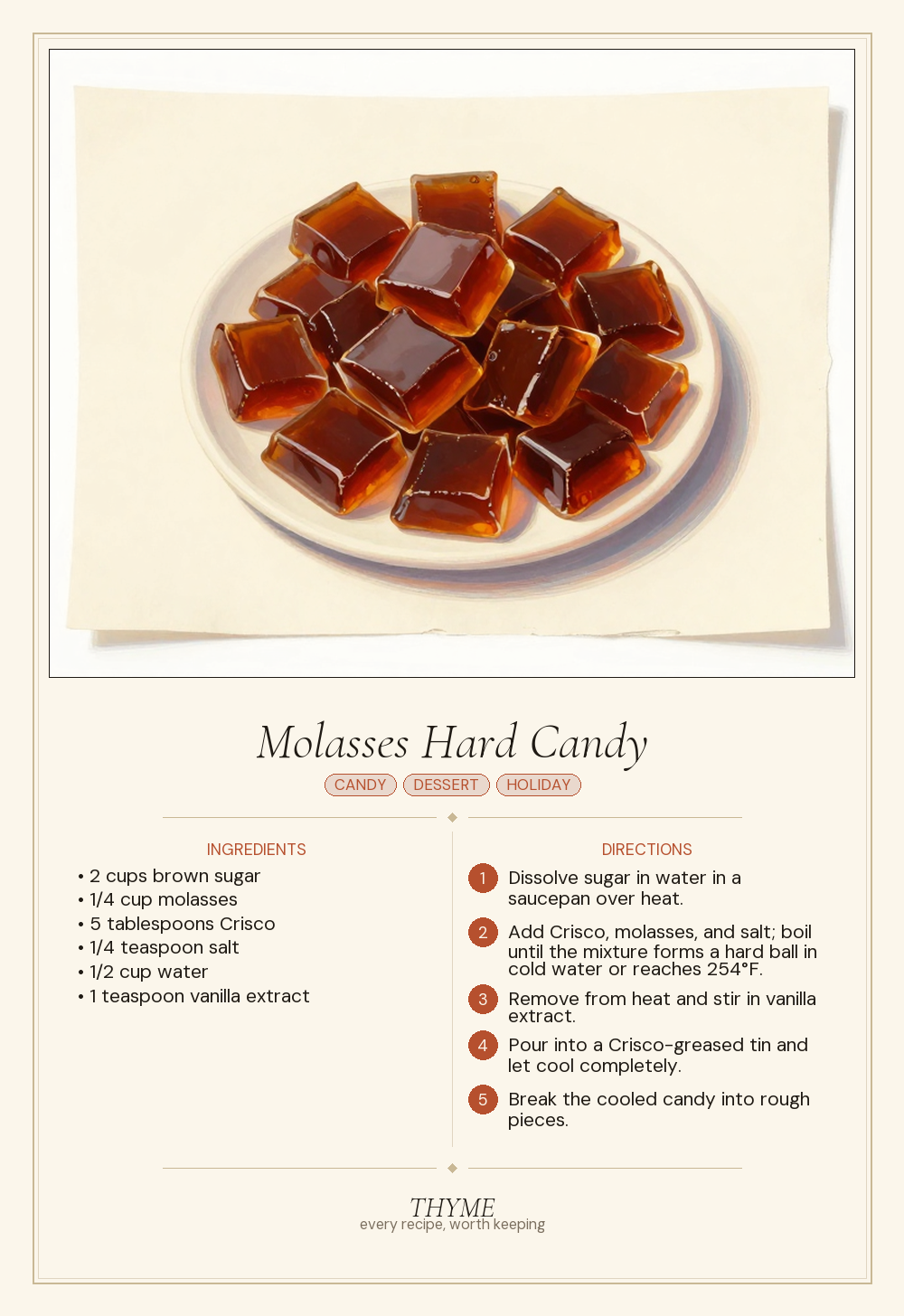 Molasses Hard Candy