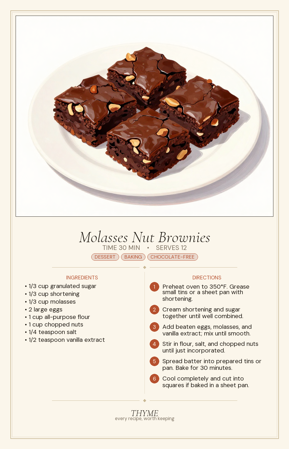 Molasses Nut Brownies