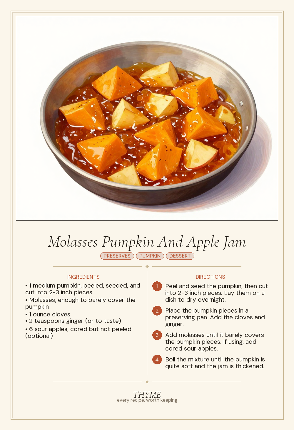 Molasses Pumpkin And Apple Jam