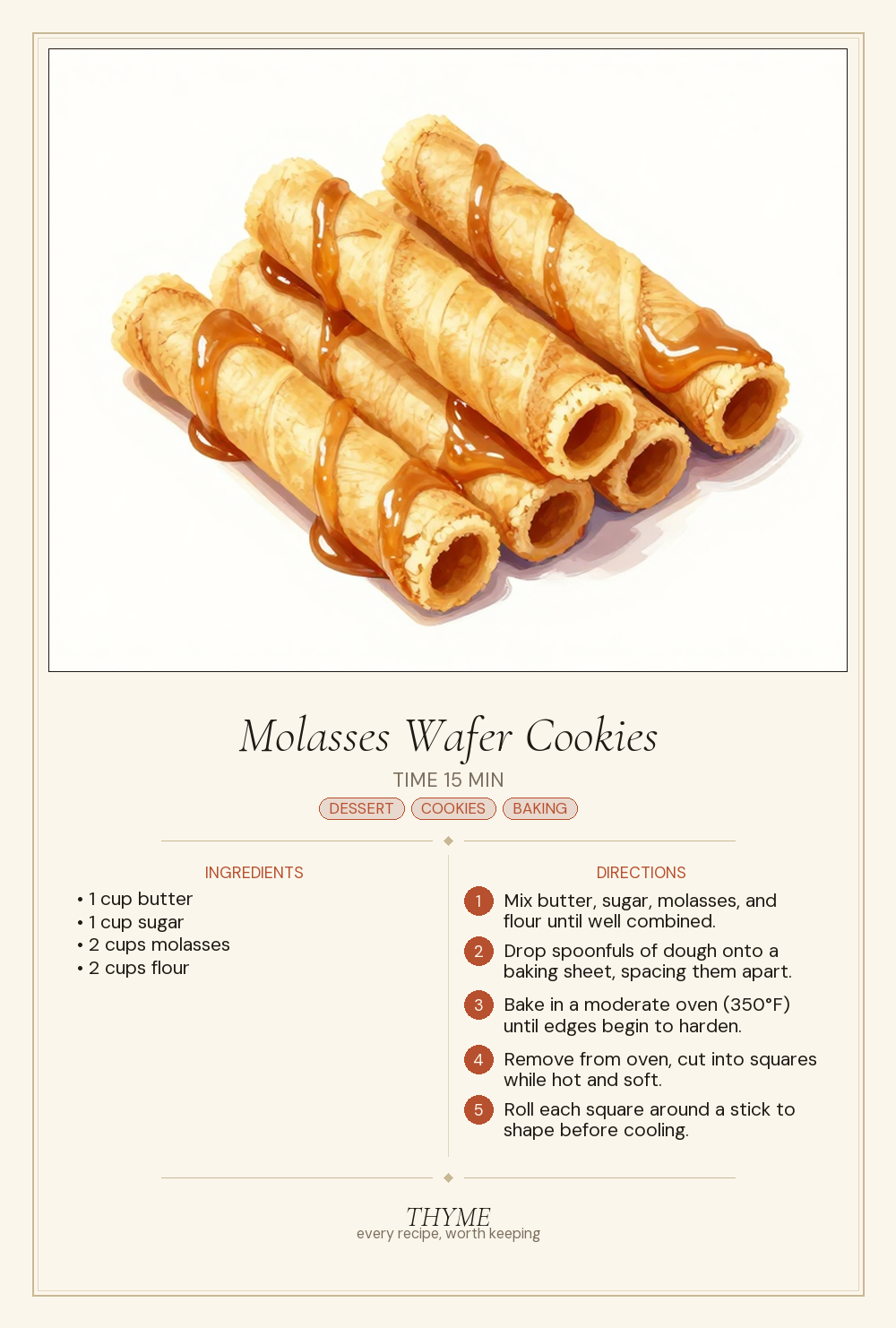 Molasses Wafer Cookies