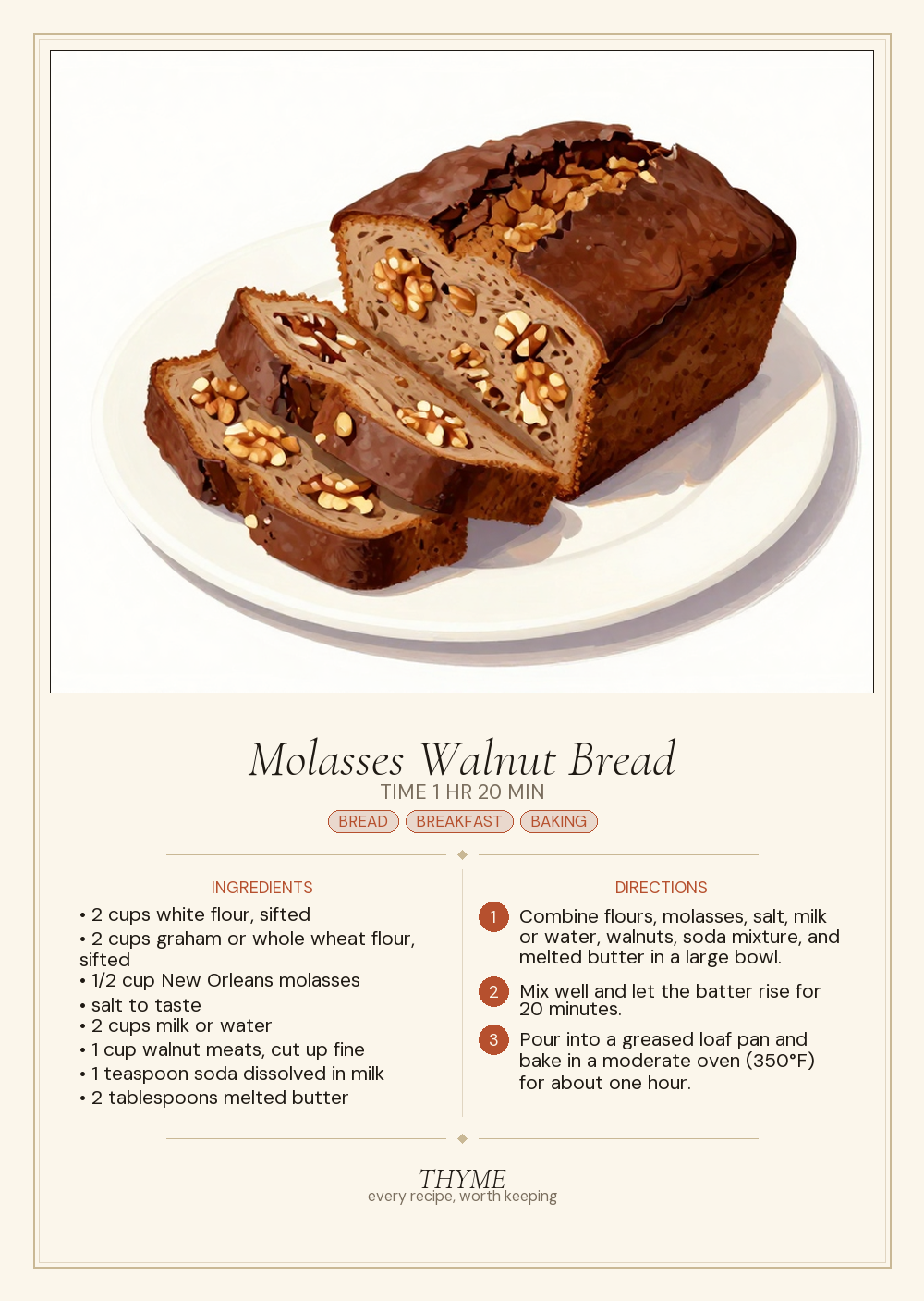 Molasses Walnut Bread
