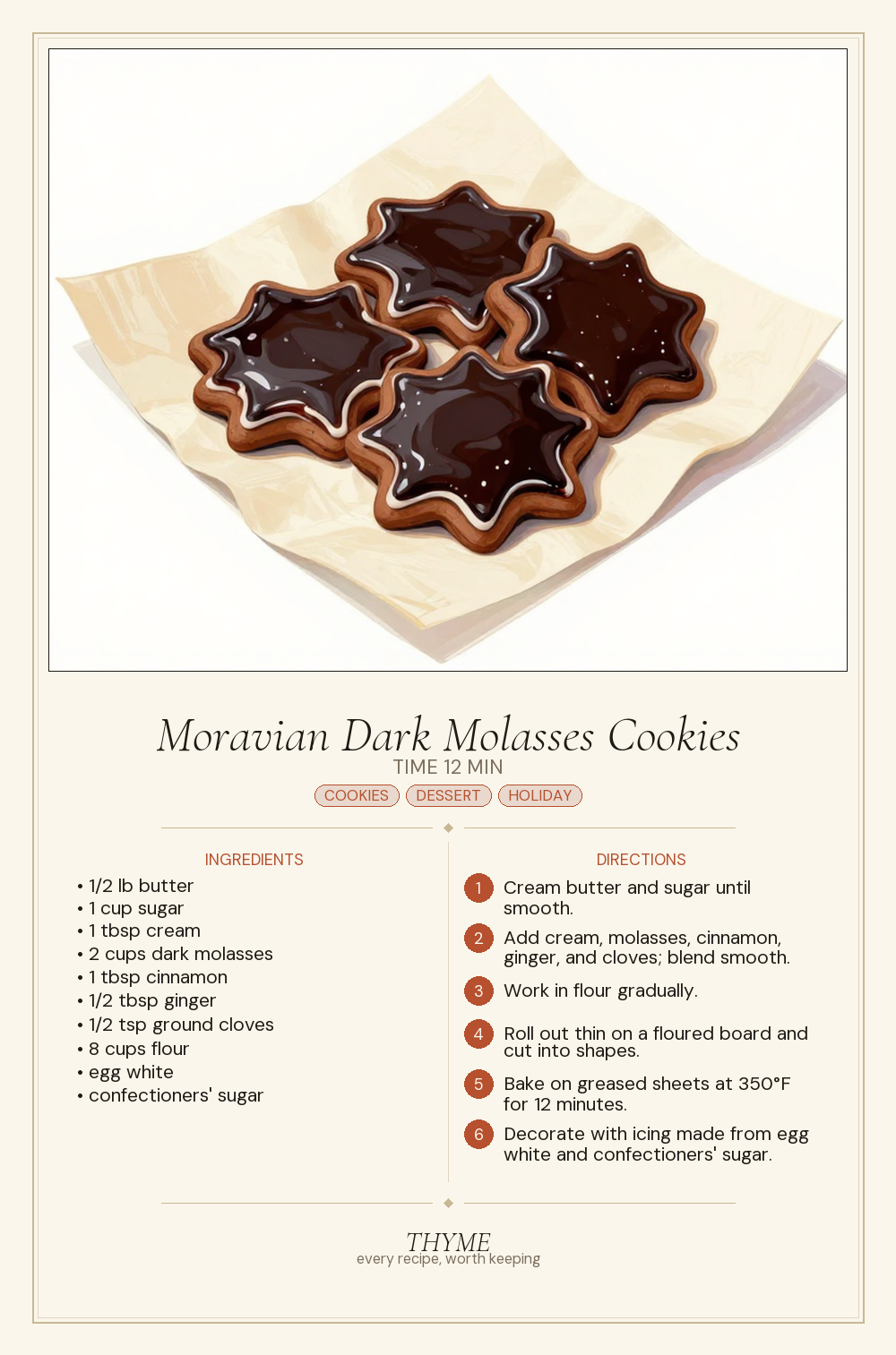 Moravian Dark Molasses Cookies