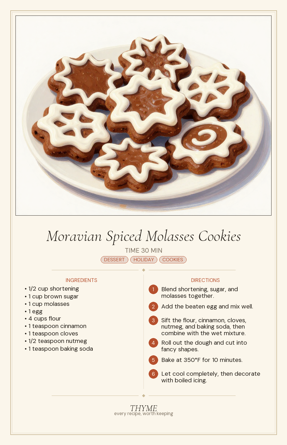 Moravian Spiced Molasses Cookies