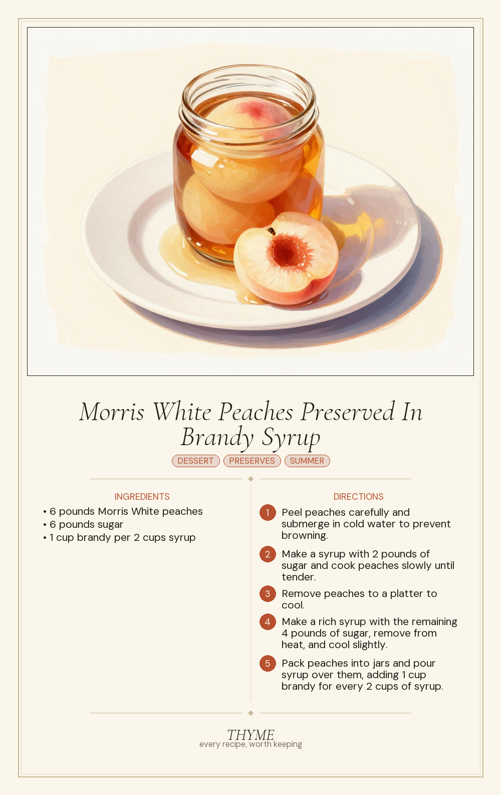Morris White Peaches Preserved In Brandy Syrup