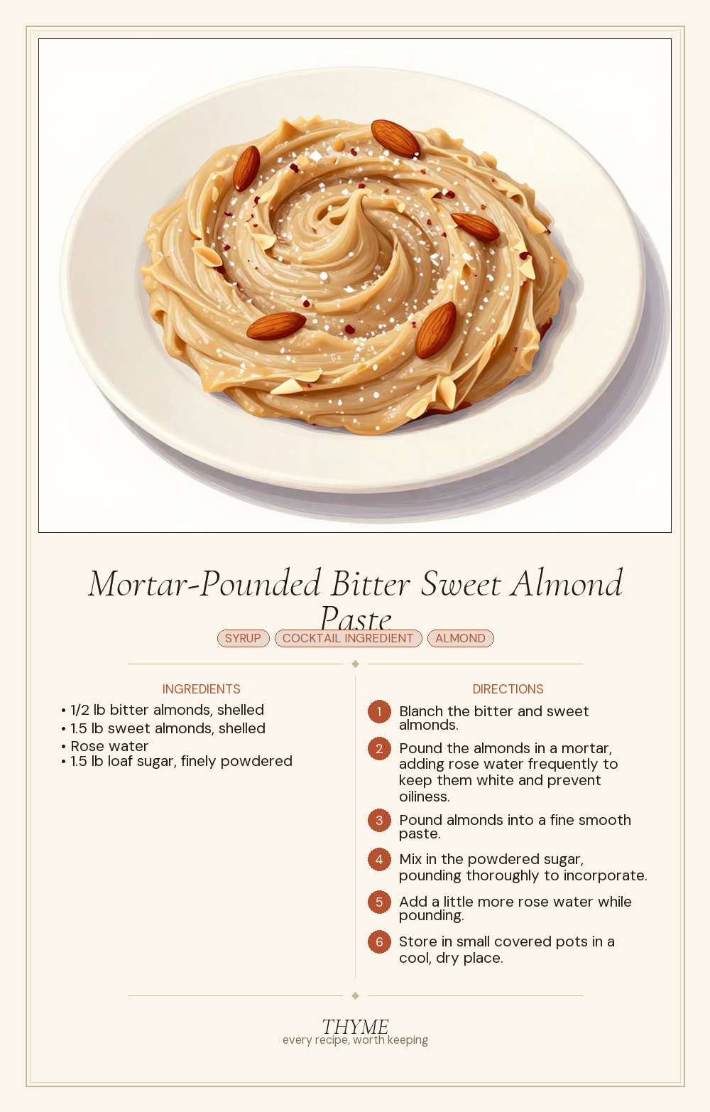 Mortar-Pounded Bitter Sweet Almond Paste