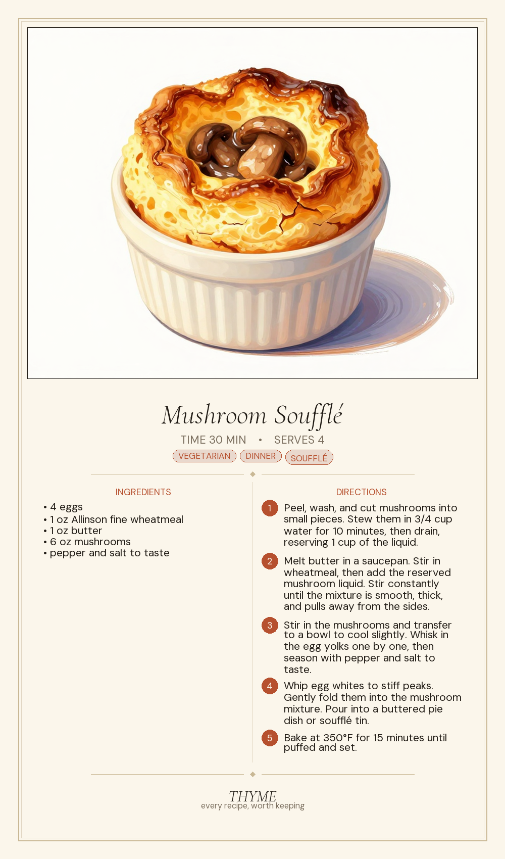 Mushroom Soufflé
