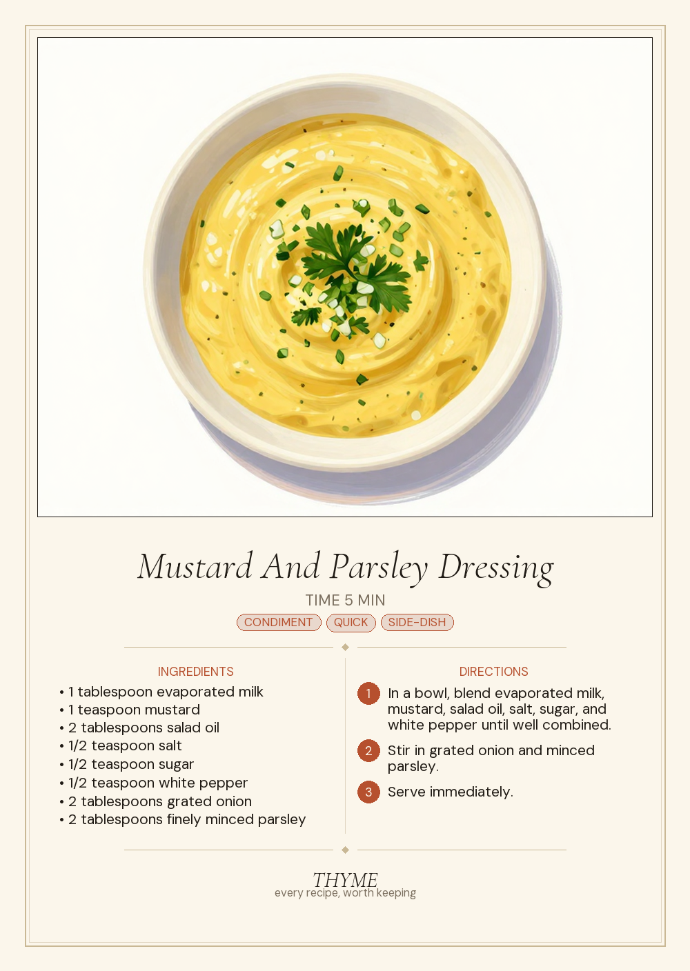 Mustard And Parsley Dressing