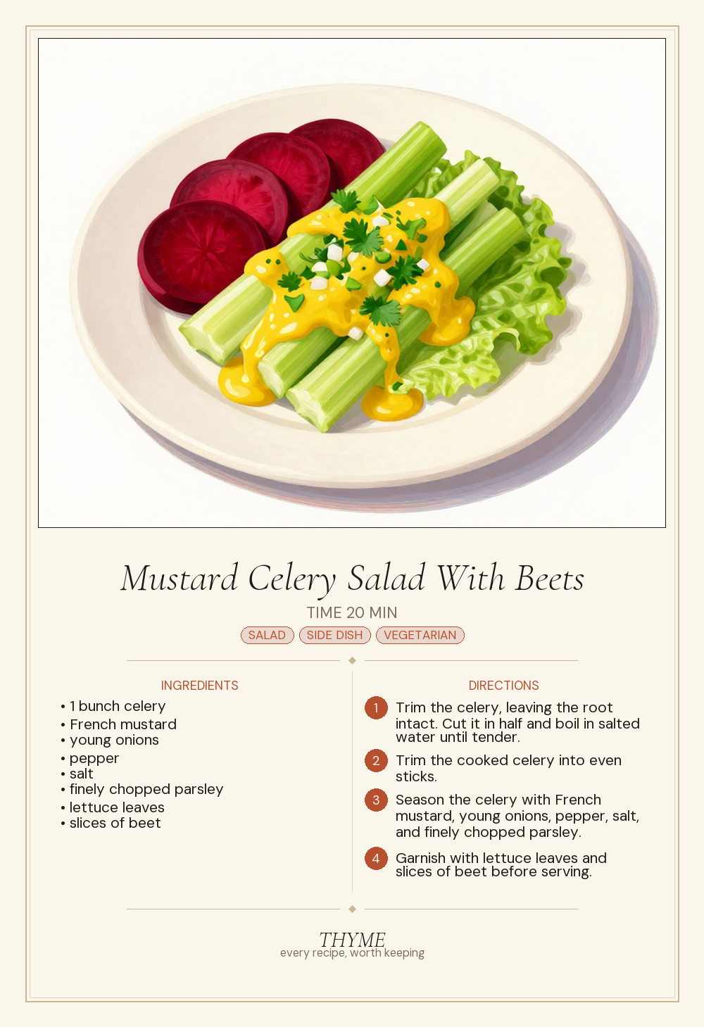 Mustard Celery Salad With Beets