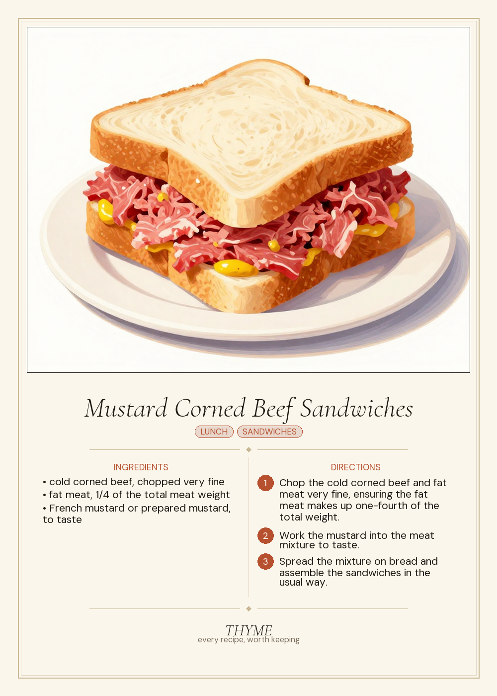 Mustard Corned Beef Sandwiches