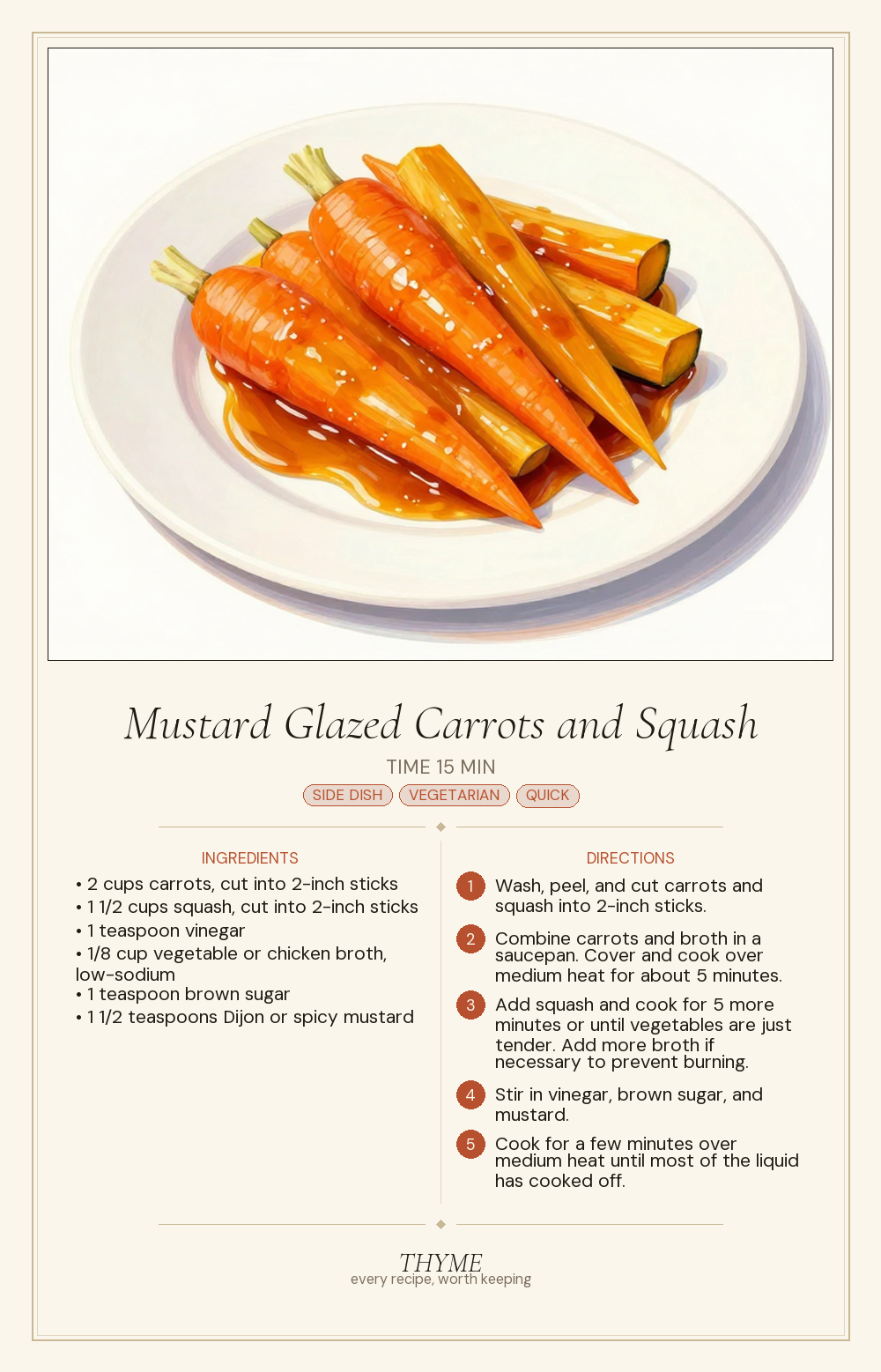 Mustard Glazed Carrots and Squash