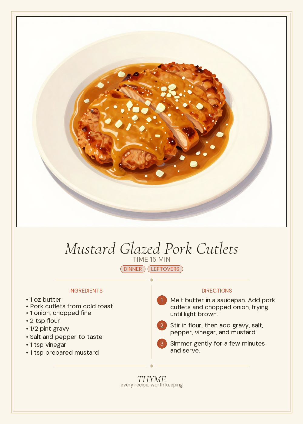 Mustard Glazed Pork Cutlets