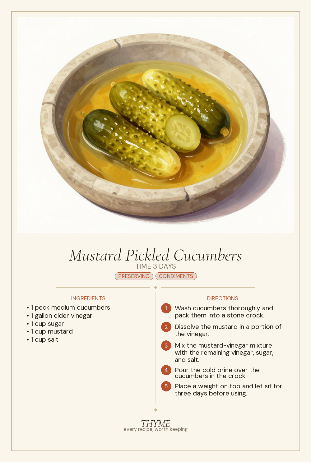 Mustard Pickled Cucumbers