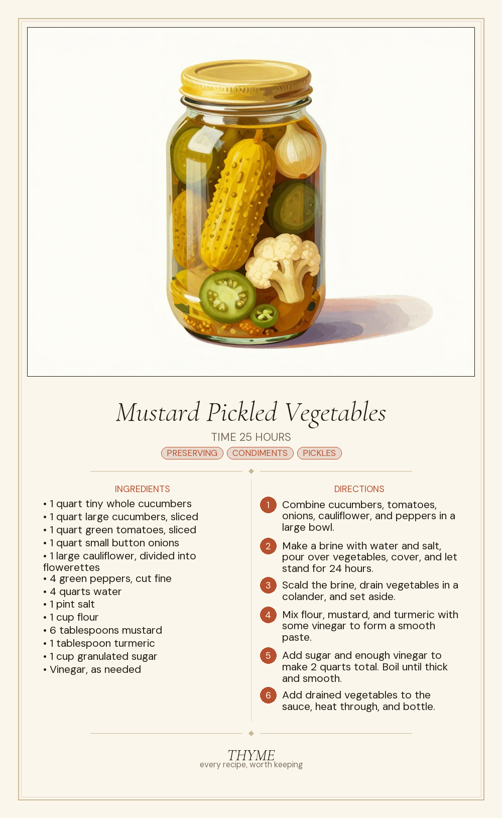Mustard Pickled Vegetables