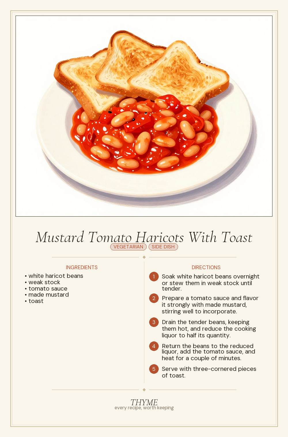 Mustard Tomato Haricots With Toast