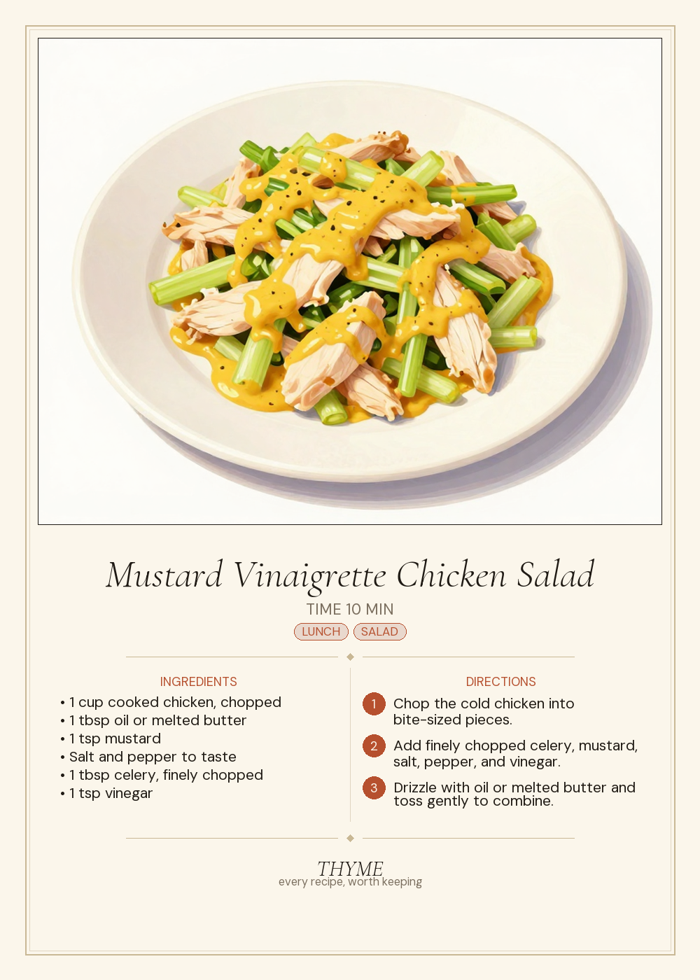 Mustard Vinaigrette Chicken Salad