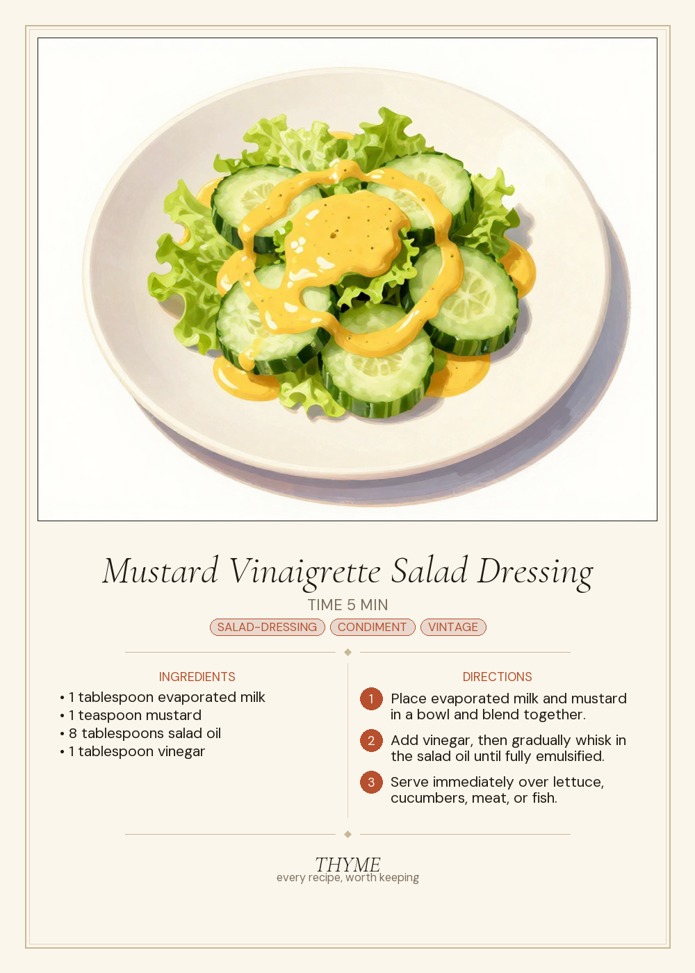 Mustard Vinaigrette Salad Dressing