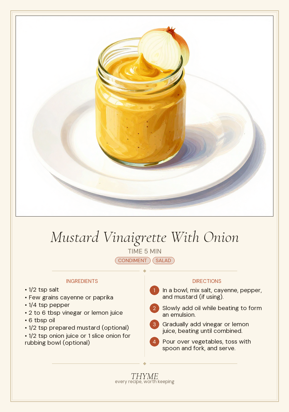 Mustard Vinaigrette With Onion