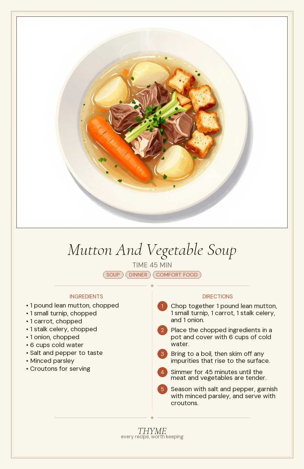 Mutton And Vegetable Soup
