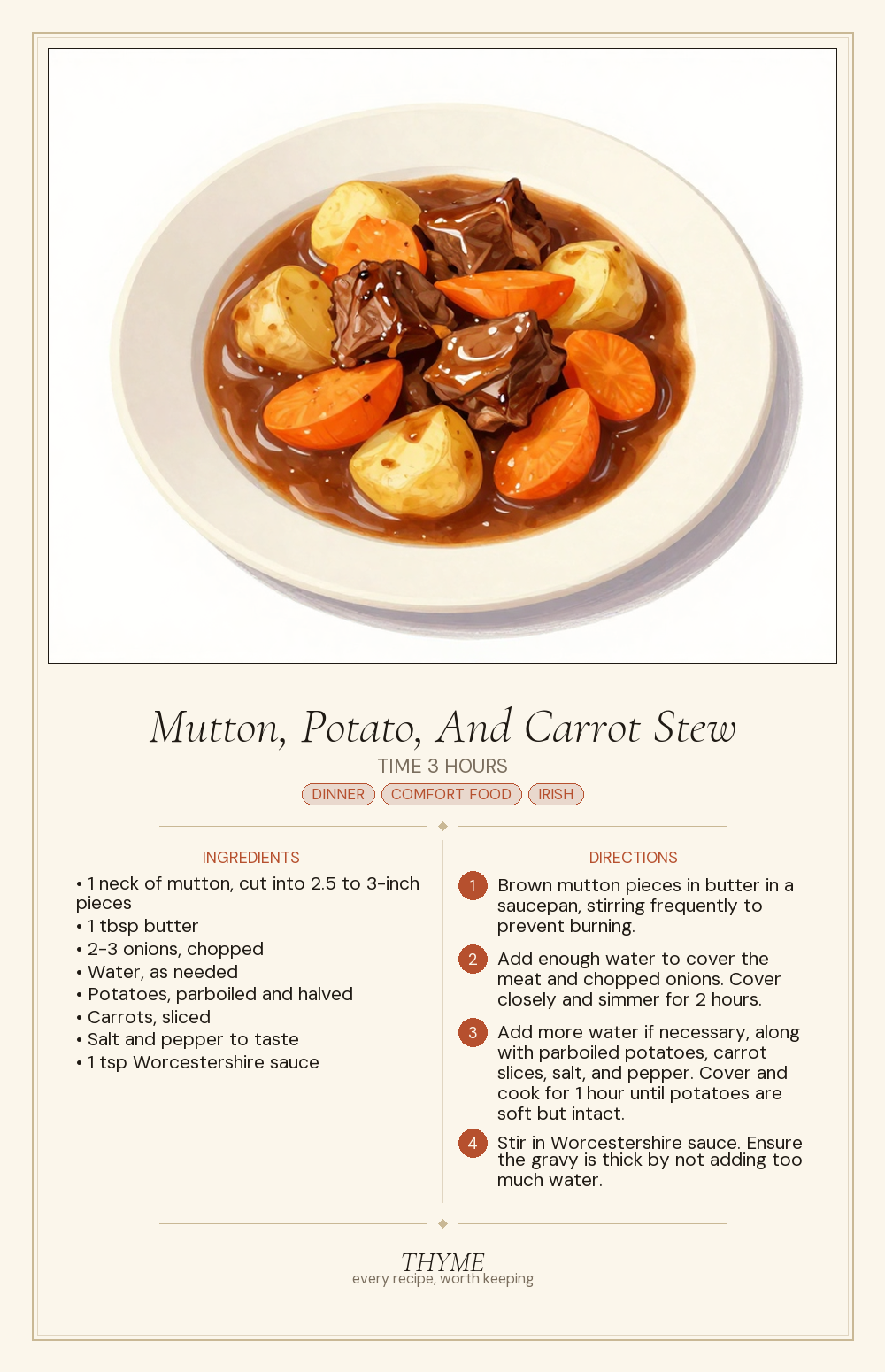 Mutton, Potato, And Carrot Stew