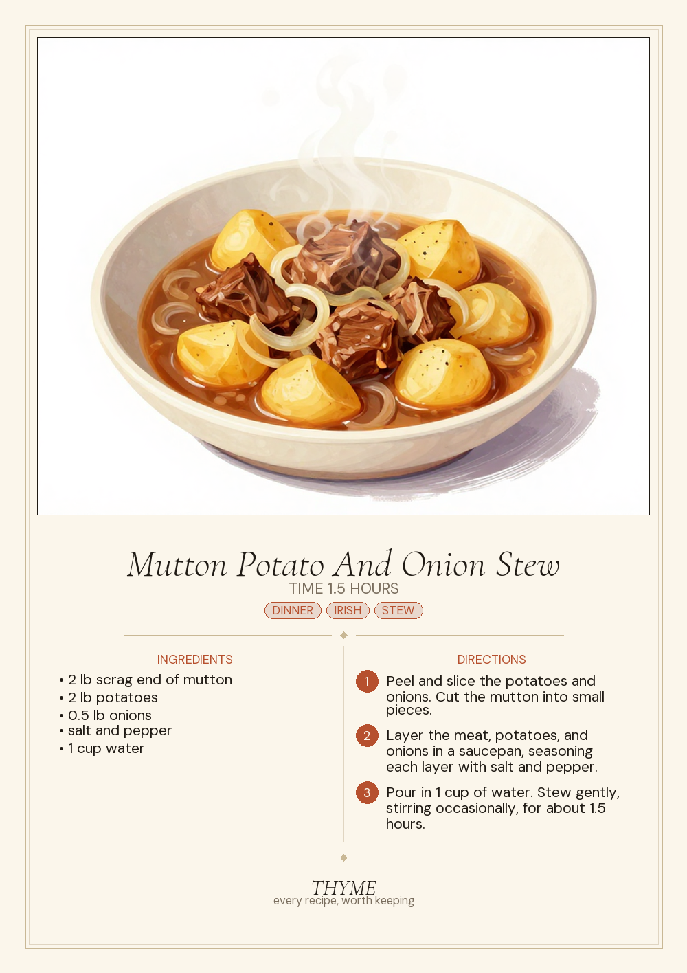 Mutton Potato And Onion Stew