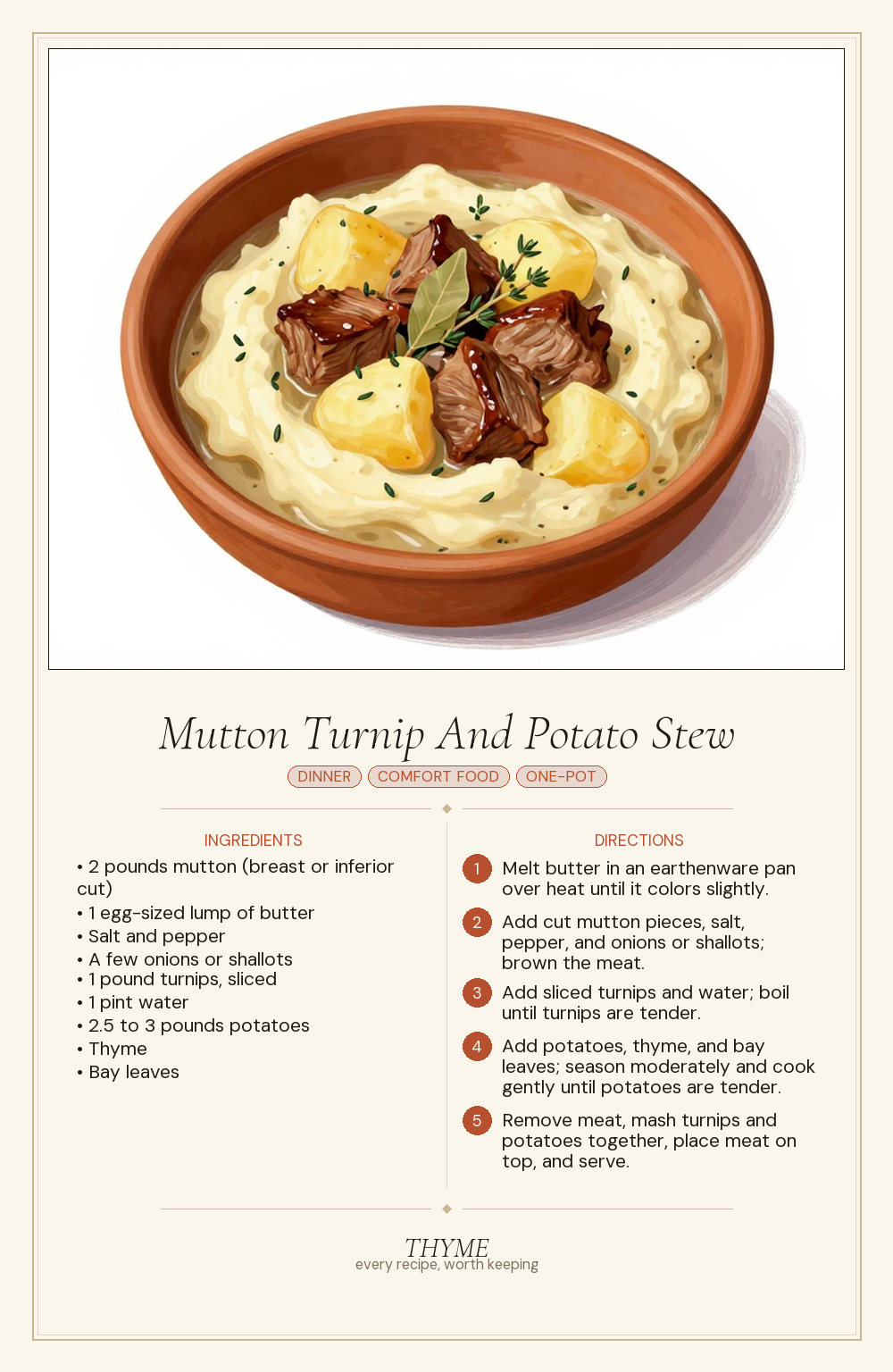 Mutton Turnip And Potato Stew