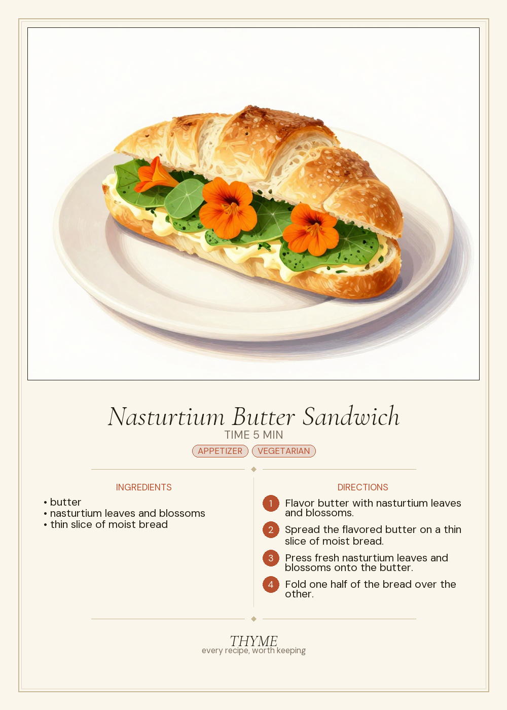Nasturtium Butter Sandwich