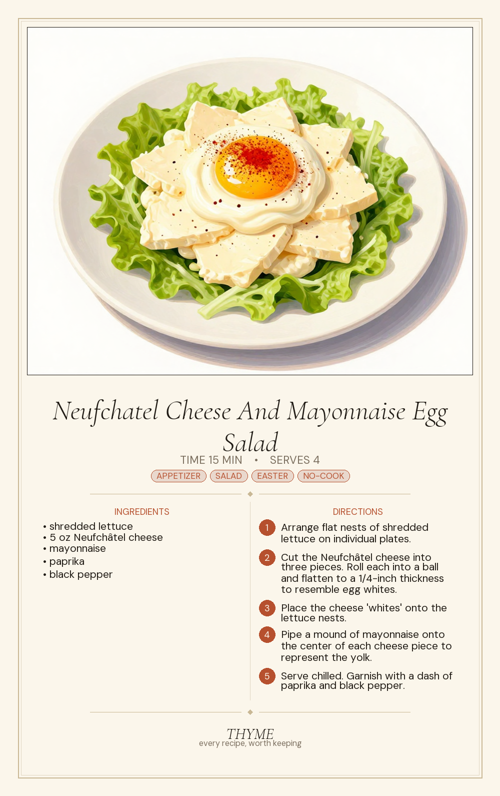 Neufchatel Cheese And Mayonnaise Egg Salad
