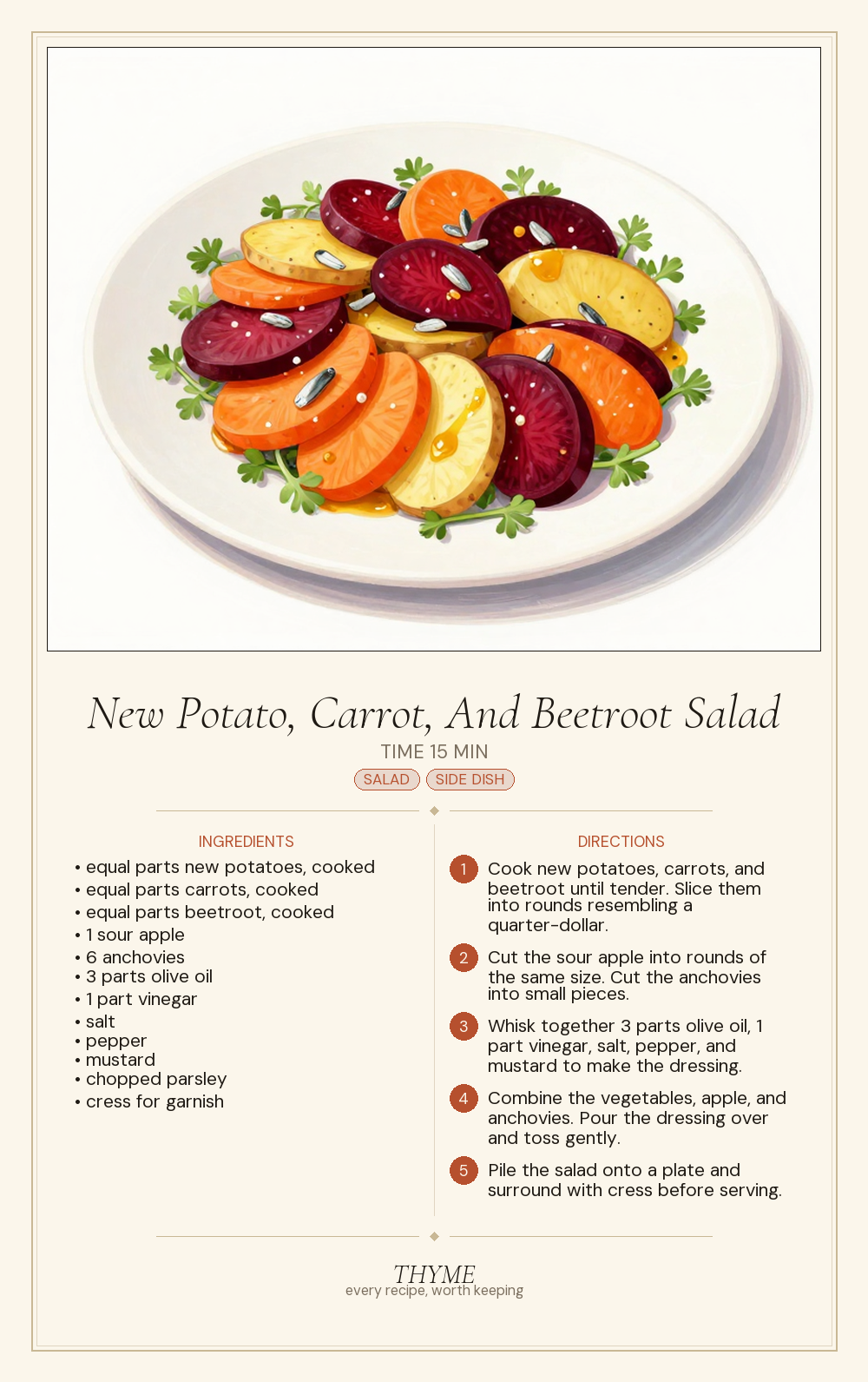 New Potato, Carrot, And Beetroot Salad