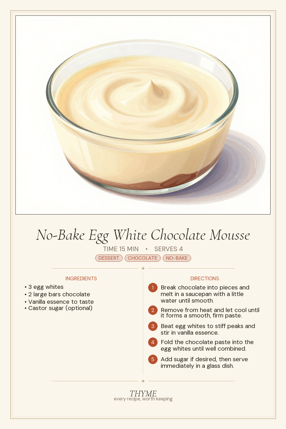 No-Bake Egg White Chocolate Mousse