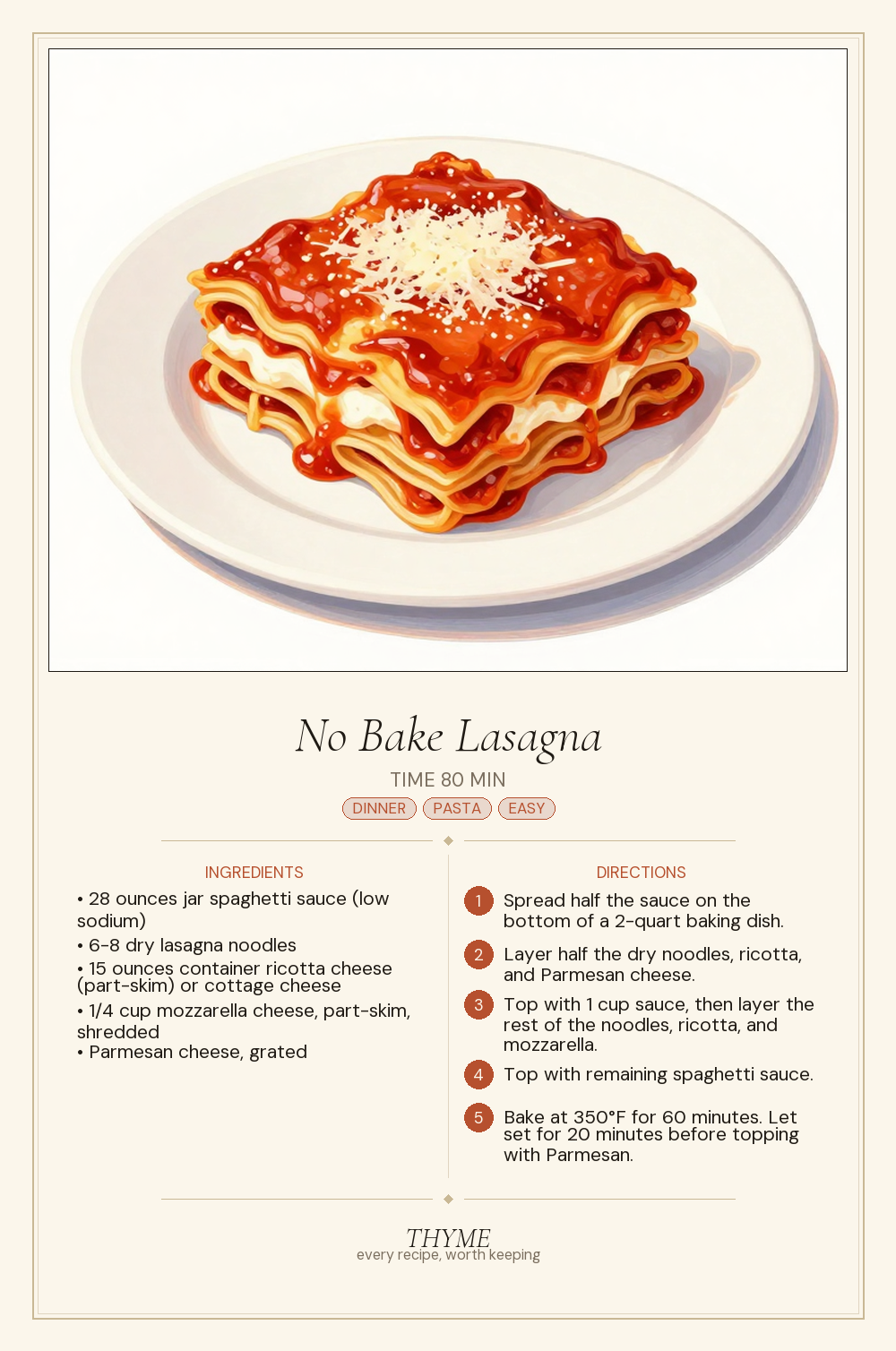 No Bake Lasagna
