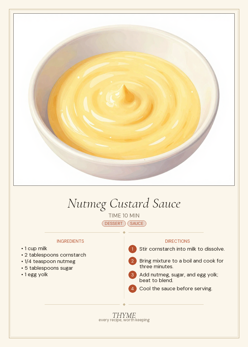 Nutmeg Custard Sauce