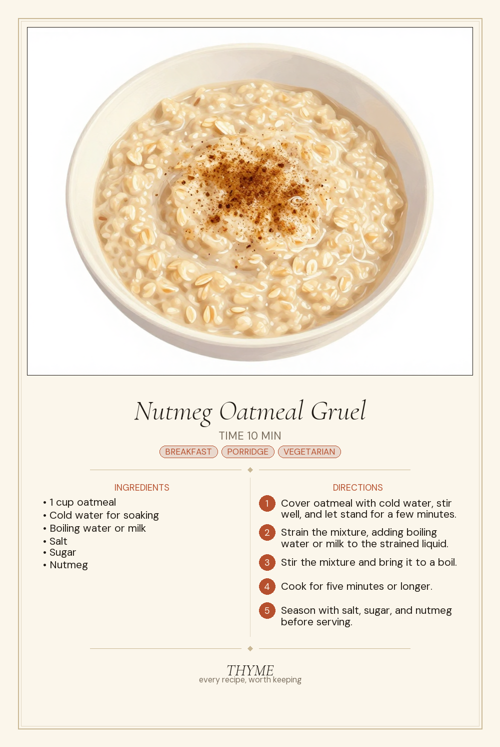 Nutmeg Oatmeal Gruel