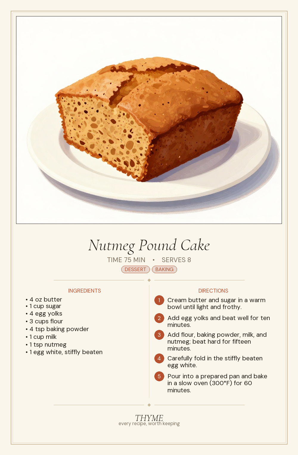 Nutmeg Pound Cake