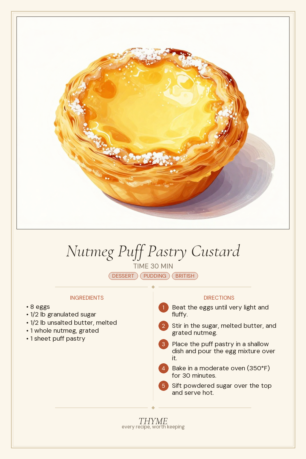 Nutmeg Puff Pastry Custard