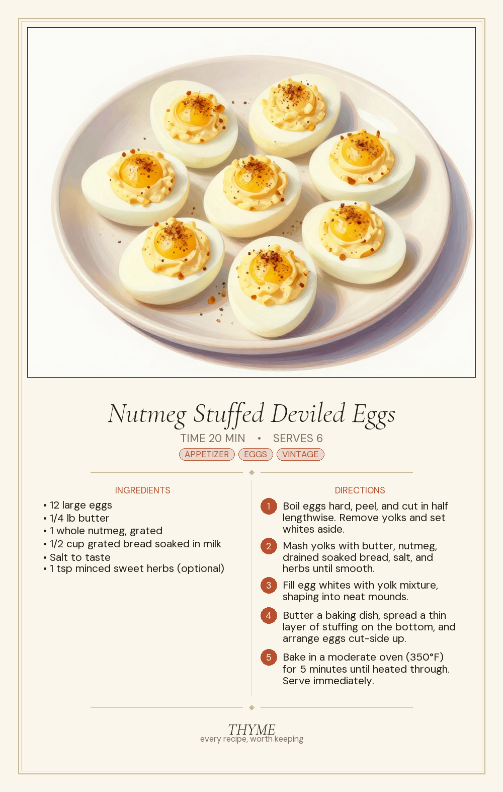 Nutmeg Stuffed Deviled Eggs