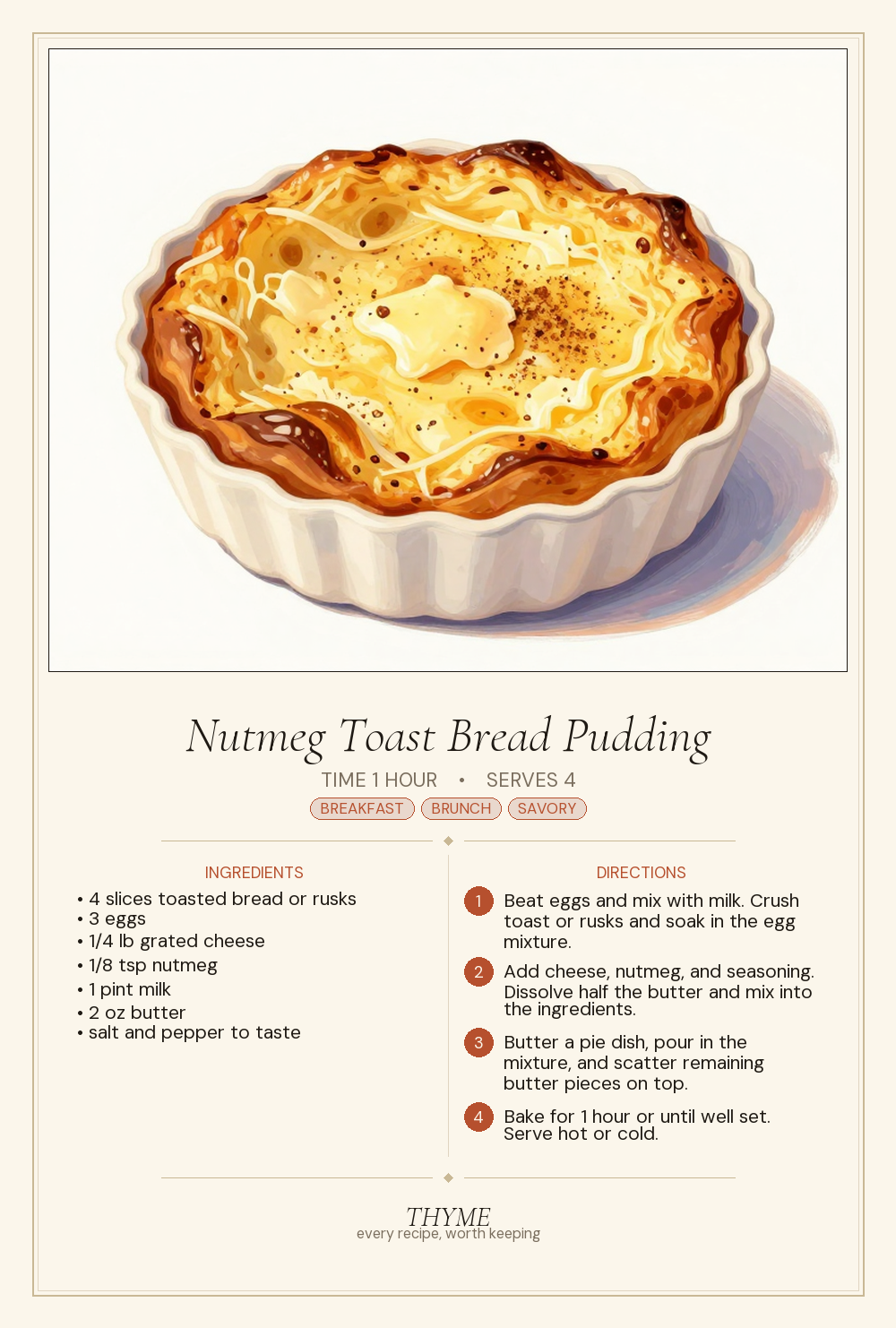 Nutmeg Toast Bread Pudding