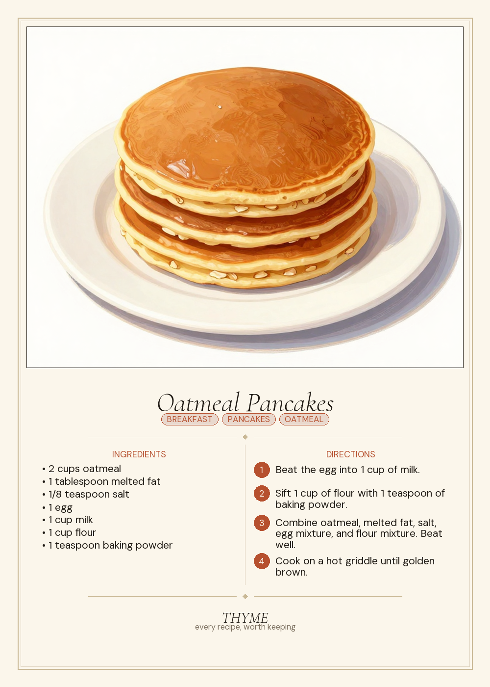 Oatmeal Pancakes