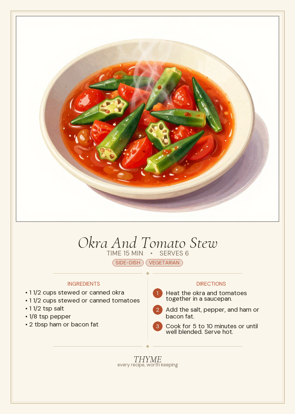 Okra And Tomato Stew