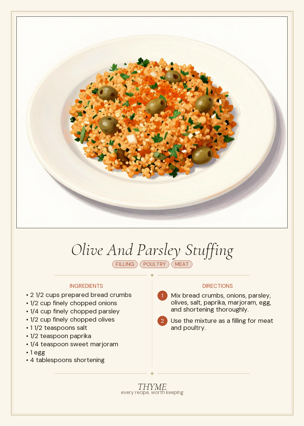 Olive And Parsley Stuffing